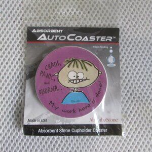 AbsoraStone CO-EDIKIT "Chaos/Panic/Disorder" Absorbant Auto Coaster 2-3/4" NIP
